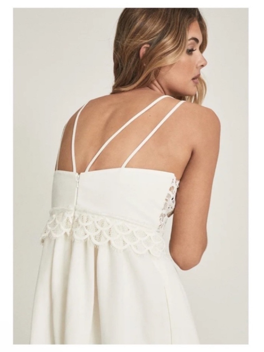 New! REISS Crochet Lace Midi Dress in White - Picture 4 of 13